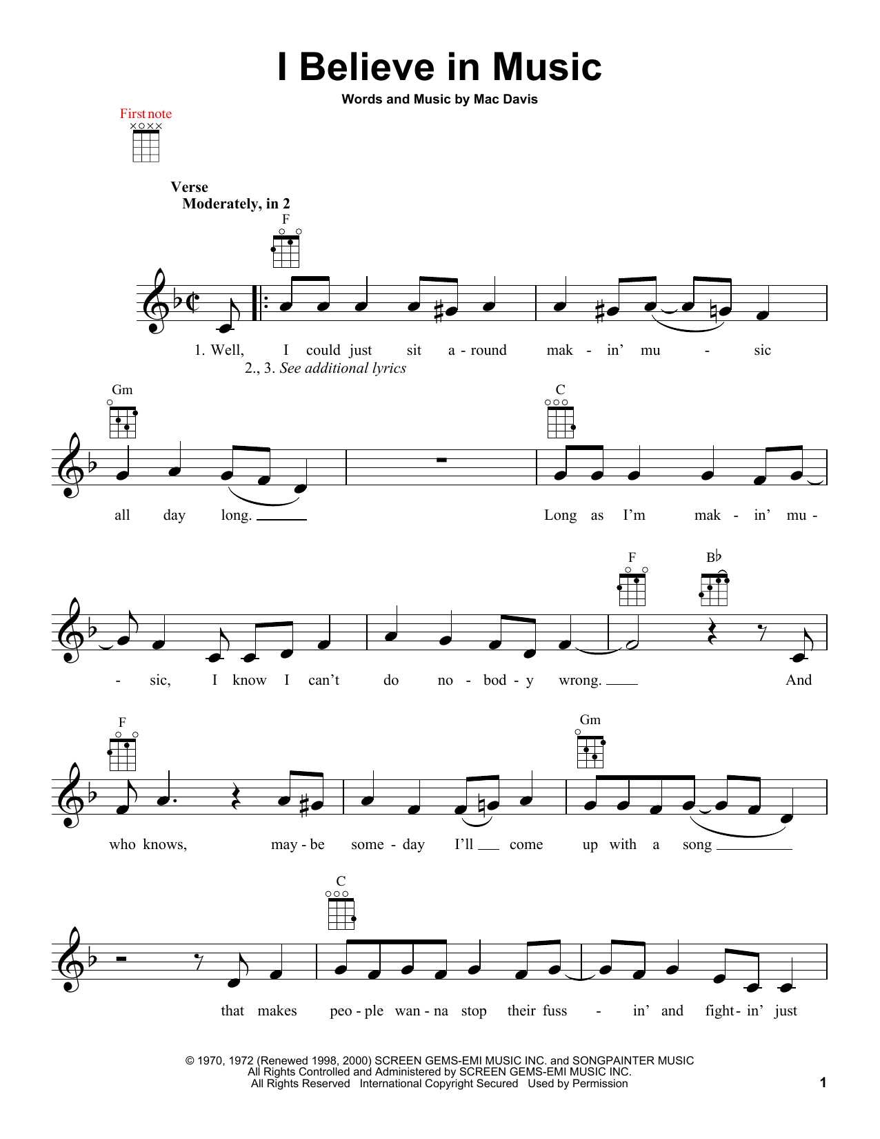 Product gallery: Page 1 of 1 I Believe In Music, Mac Davis