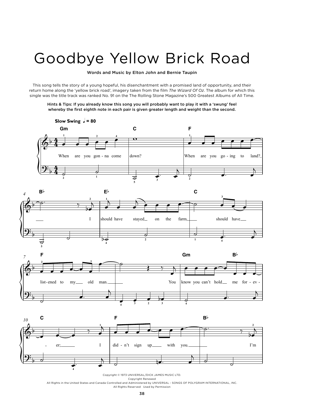 Produktbild zu: Goodbye Yellow Brick Road