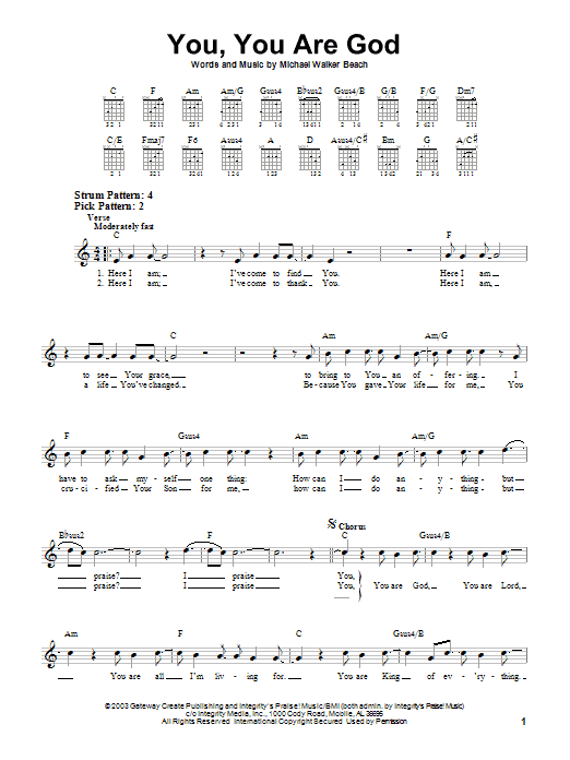 Product gallery: Page 1 of 1 You, You Are God, Michael Walker Beach