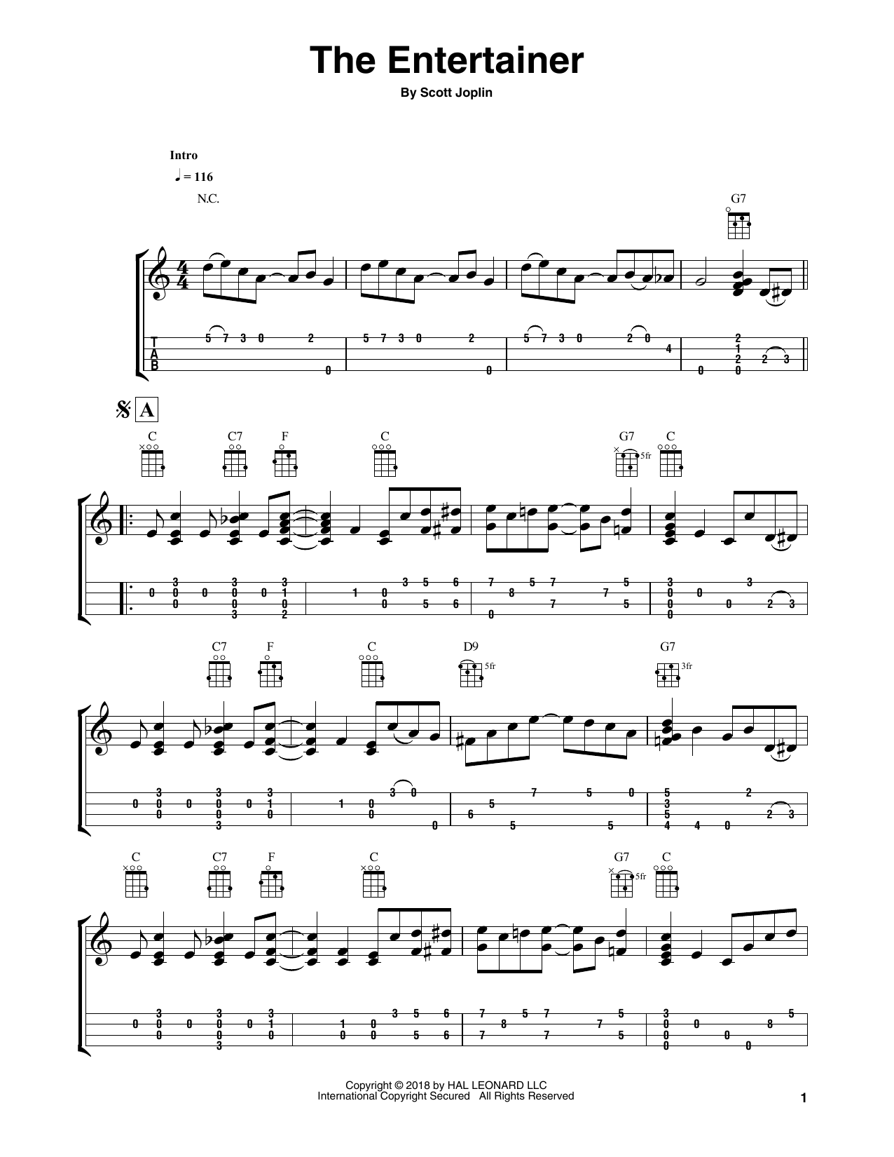 Product gallery: Page 1 of 1 The Entertainer (arr. Fred Sokolow), Scott Joplin