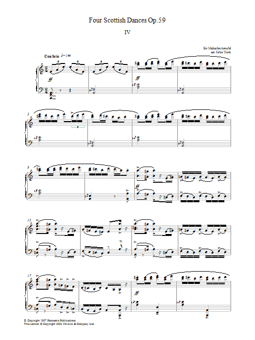 Product gallery: Page 1 of 1 Four Scottish Dances Op.59, No.4, Con Brio, Malcolm Arnold