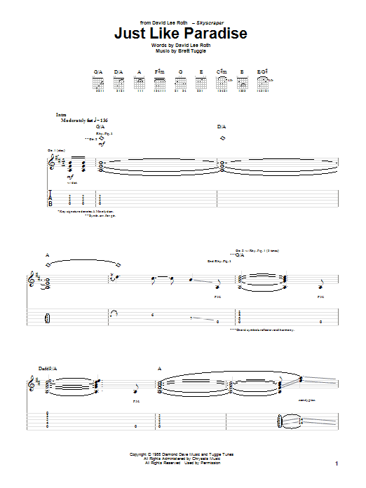 Produktgalerie: Seite 1 von 1 Just Like Paradise, David Lee Roth, Gitarre