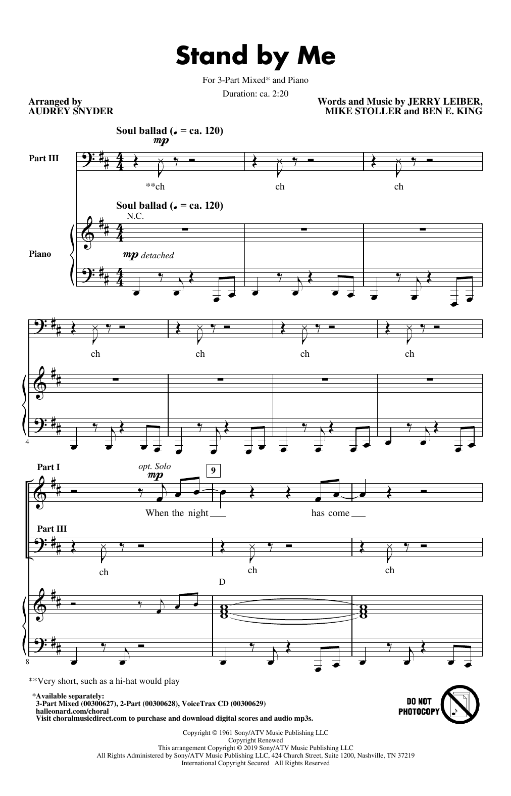 Produktgalerie: Seite 1 von 1 Stand By Me (arr. Audrey Snyder), Ben E. King, Chor