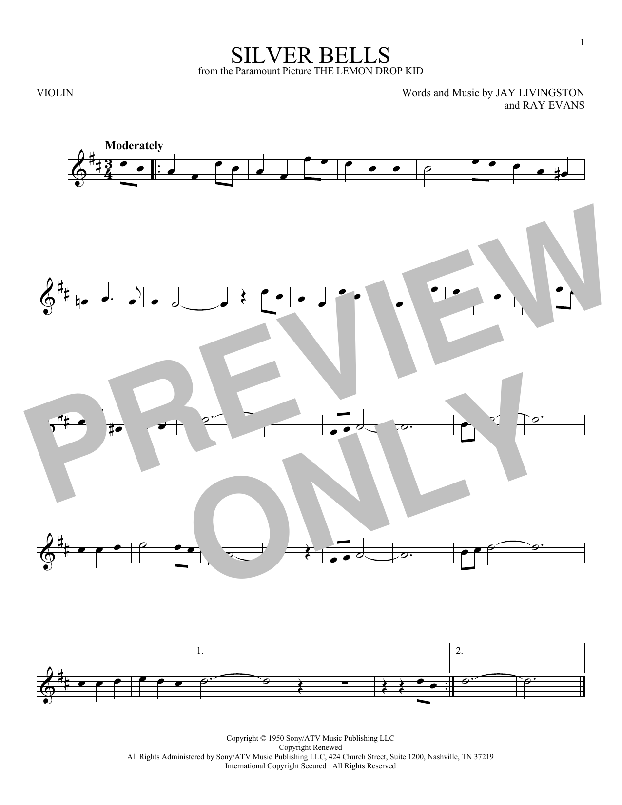 Product gallery: Page 1 of 1 Silver Bells, Jay Livingston & Ray Evans