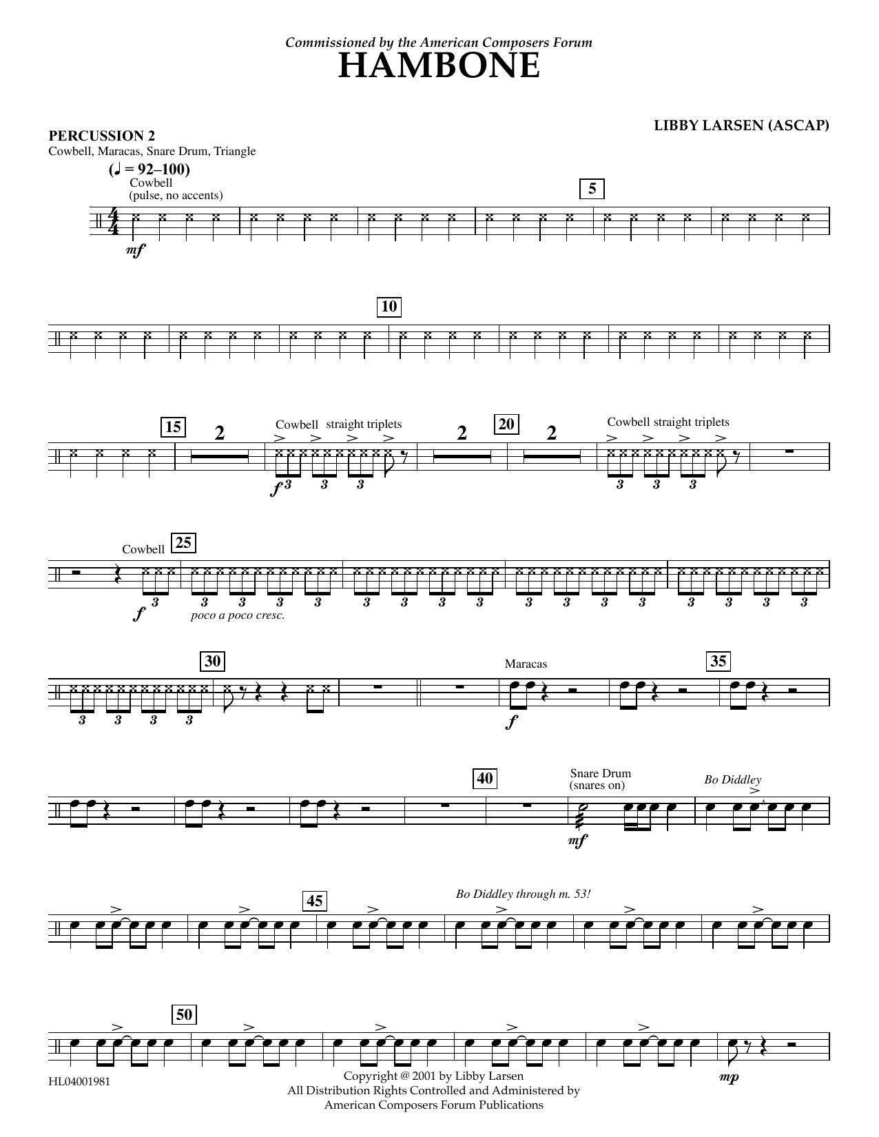 Produktgalerie: Seite 1 von 1 Hambone - Percussion 2, Libby Larsen, Ensemble