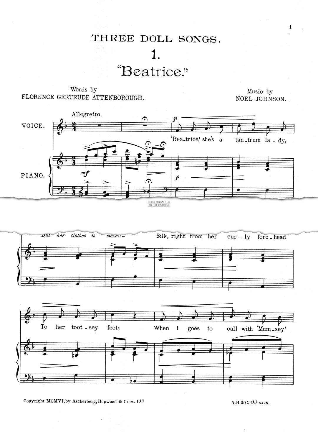 Produktgalerie: Seite 1 von 1 Beatrice, Noel Johnson, Gesang, Klavier