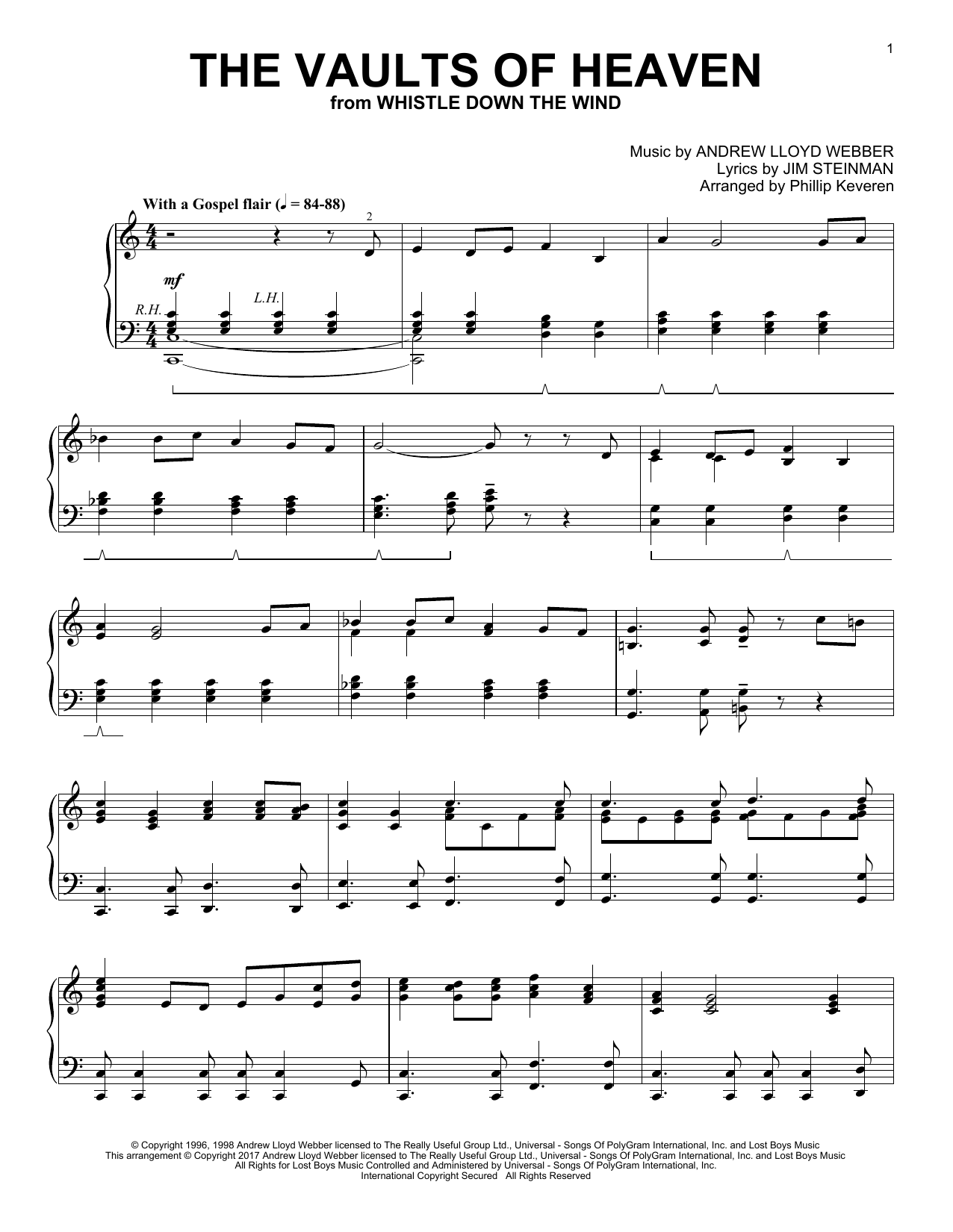 Product gallery: Page 1 of 1 The Vaults Of Heaven (arr. Phillip Keveren), Andrew Lloyd Webber