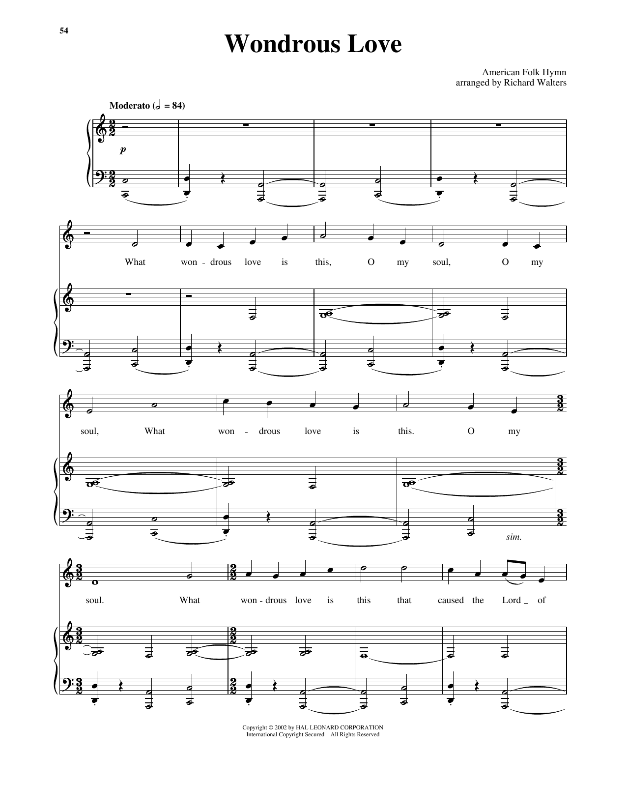 Produktbild zu: Wondrous Love (arr. Stanley & Walters)