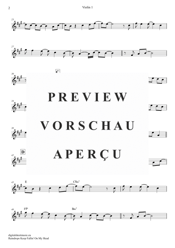 gallery: Raindrops Keep Falling On My Head, Thomas, B. J., (Violinen Trio + Klavier)
