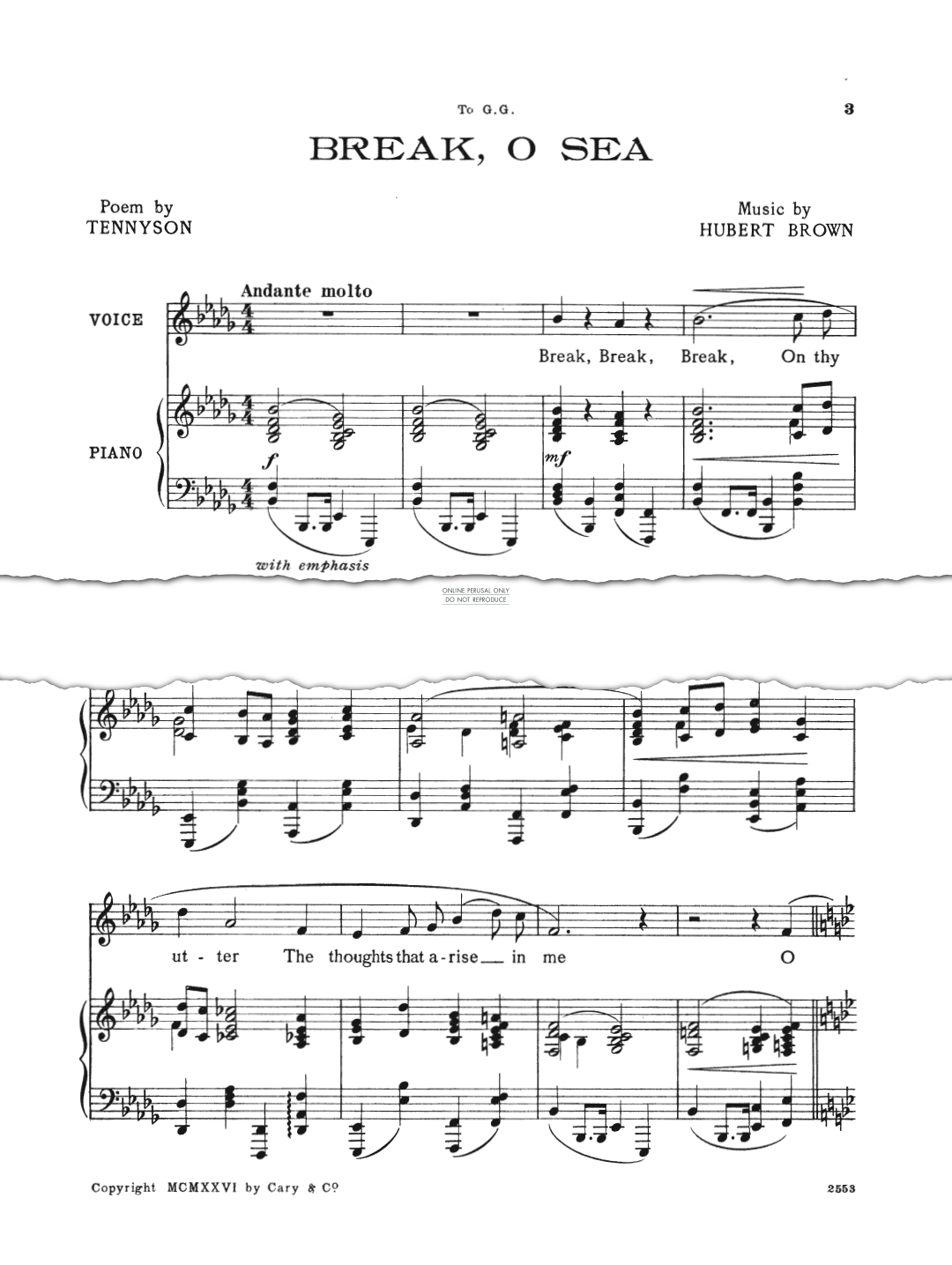 Produktgalerie: Seite 1 von 1 Break, O Sea, Hubert Brown, Gesang, Klavier