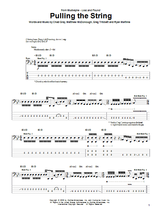 Produktgalerie: Seite 1 von 1 Pulling The String, Mudvayne, E-Bass