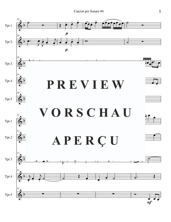 Product gallery: Page 7 of 11 Canzon per Sonare #4, , Trumpet Quintet