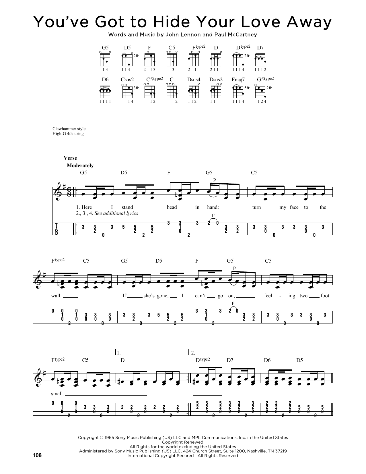 Product gallery: Page 1 of 1 You've Got To Hide Your Love Away (arr. Jim Schustedt), The Beatles