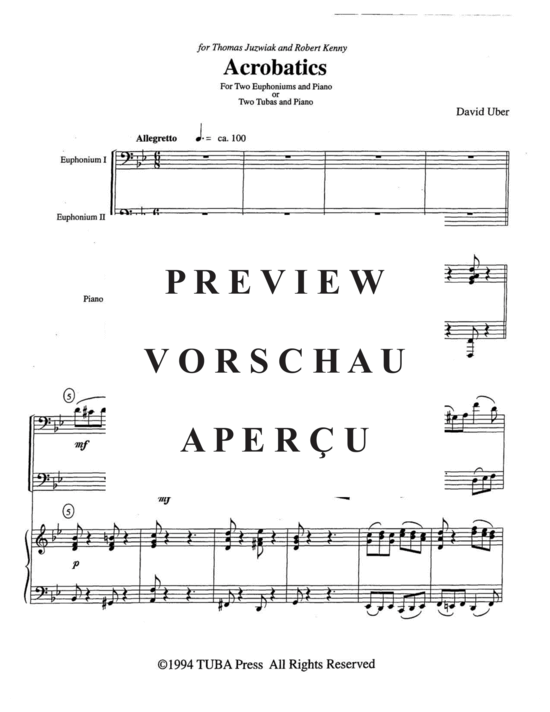 Produktgalerie: Seite 5 von 21 Acrobatics , , (2x Euphonium oder 2x Tuba + Klavier)