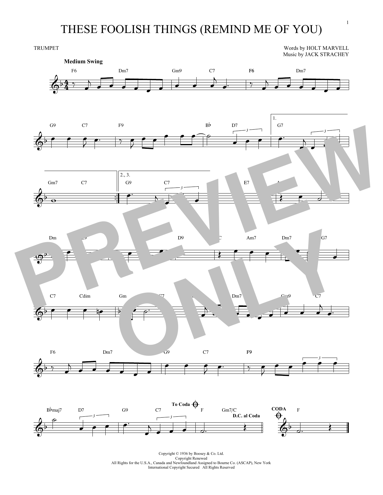 Produktgalerie: Seite 1 von 1 These Foolish Things (Remind Me Of You), Holt Marvell, Trompete