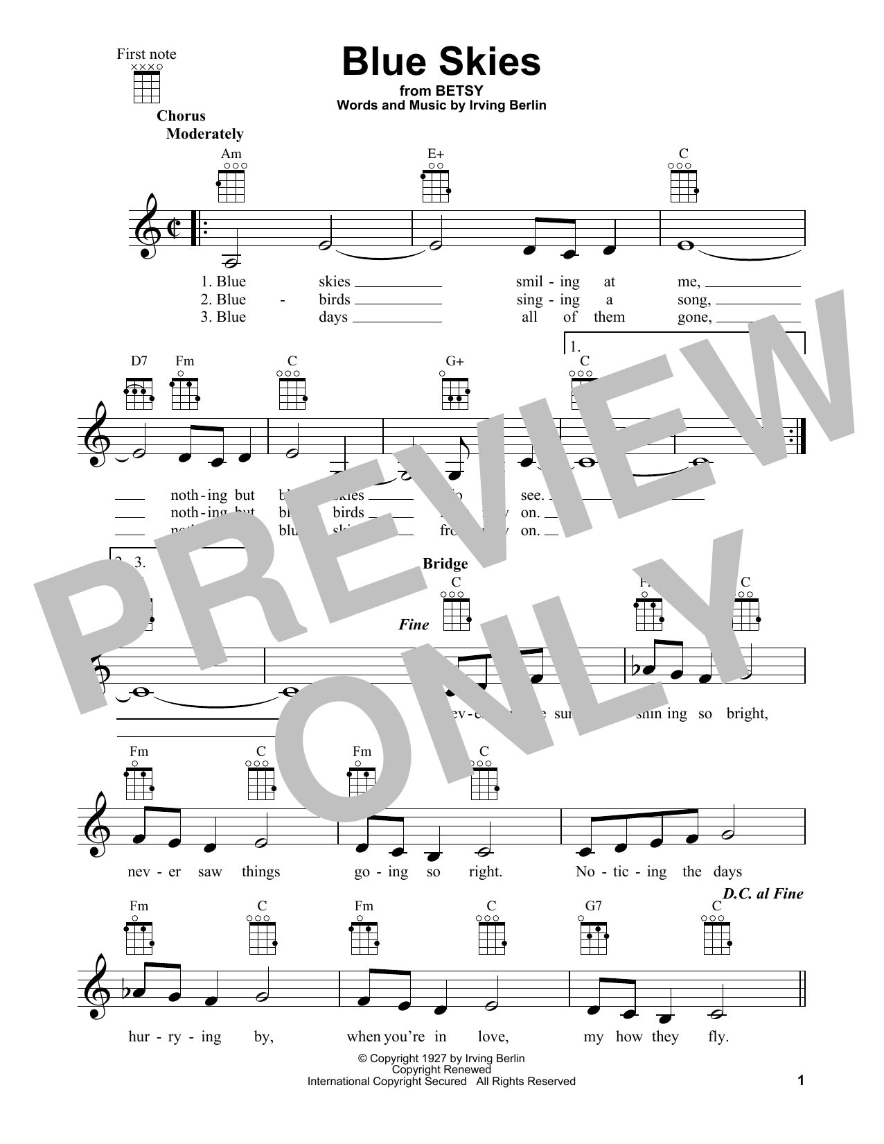 Product gallery: Page 1 of 1 Blue Skies, Irving Berlin