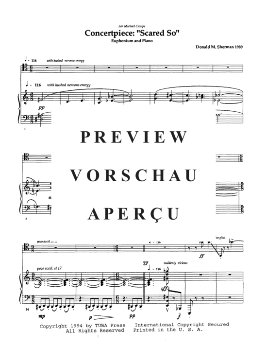 Product gallery: Page 3 of 21 Concert Piece (Scared So) , ,  (euphonium + piano)