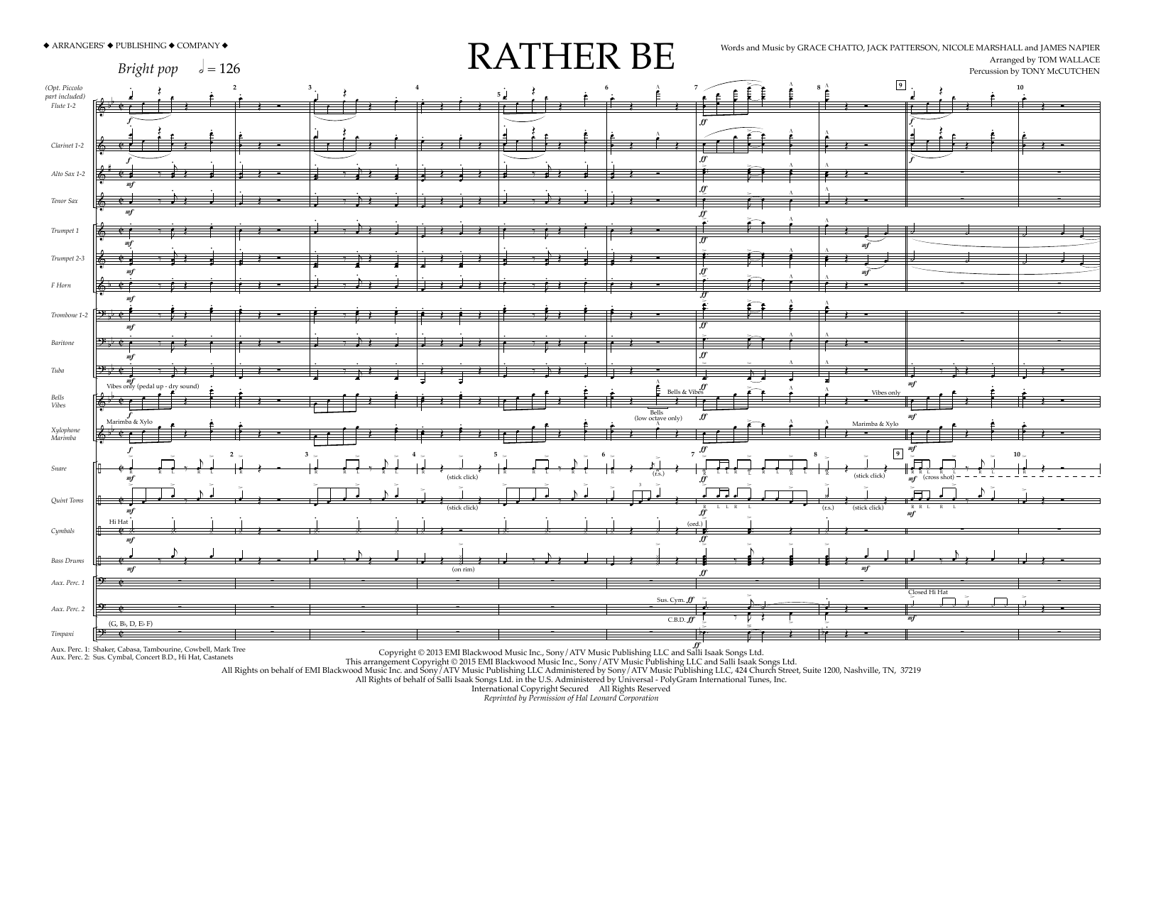 Product picture to: Rather Be - Full Score