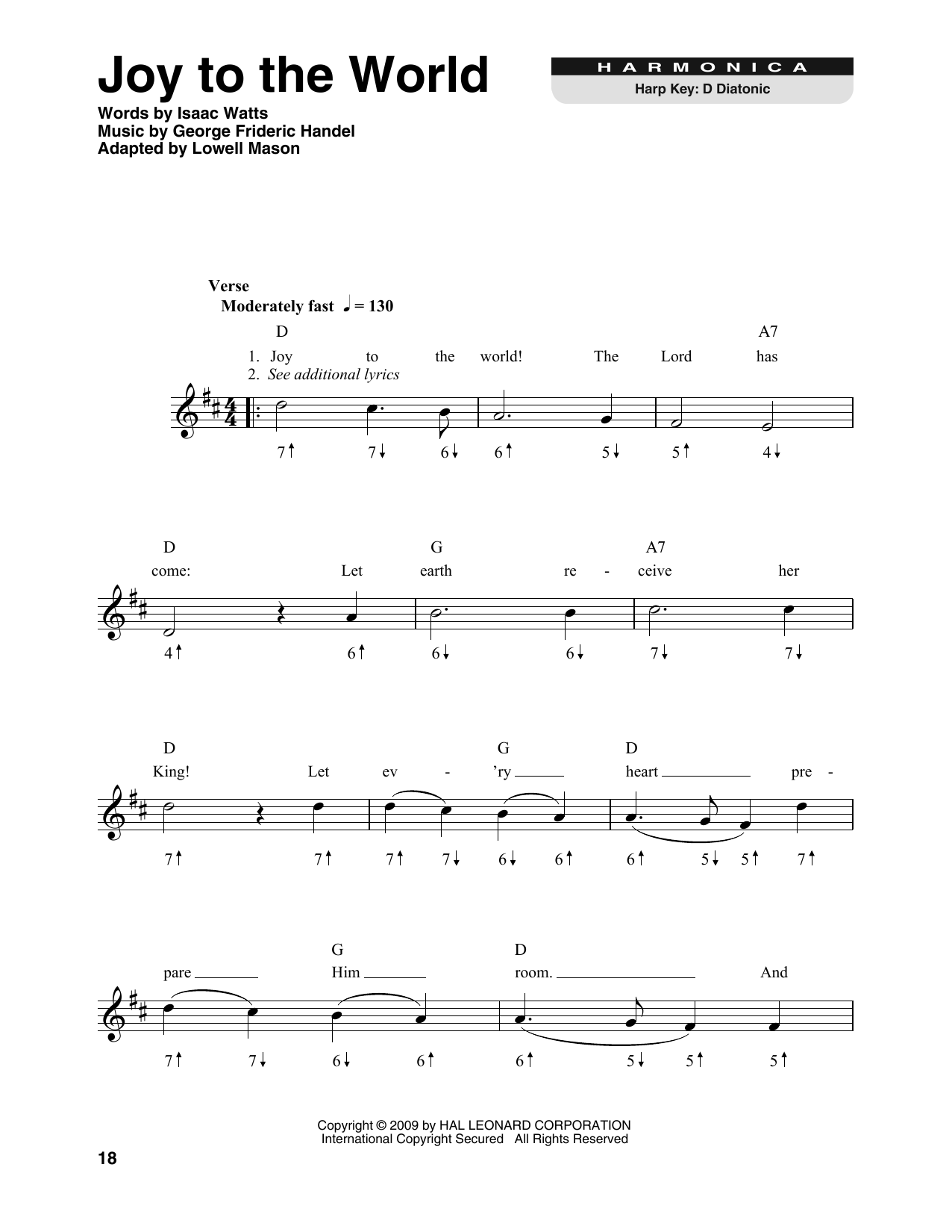 Product gallery: Page 1 of 1 Joy To The World, George Frideric Handel