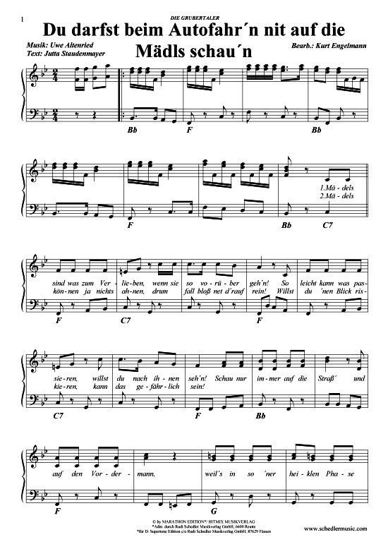 gallery: Du darfst beim Autofahr?n nit auf die Mädel?s schau?n , Die Grubertaler , Klavier und Gesang