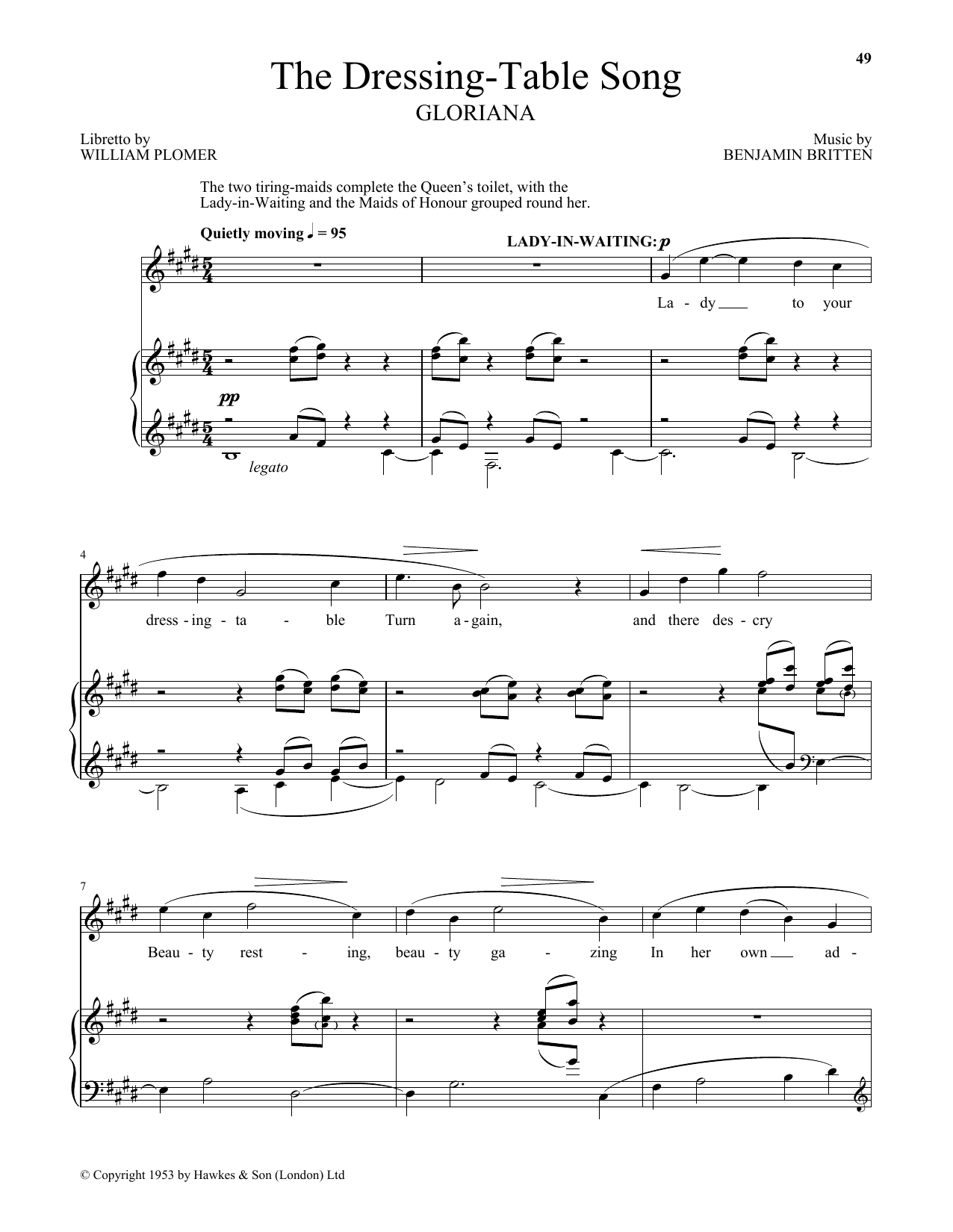 Produktbild zu: The Dressing-Table Song (from Gloriana)