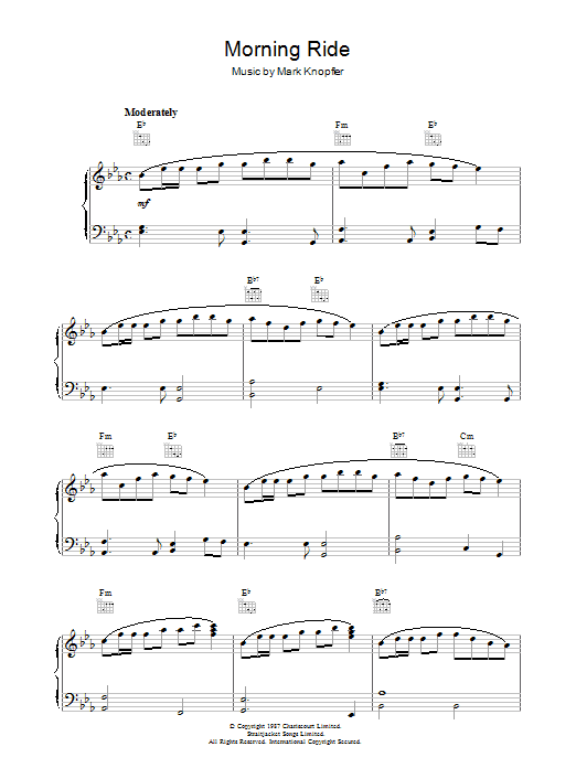 Produktgalerie: Seite 1 von 1 Morning Ride (from The Princess Bride), Mark Knopfler, Klavier