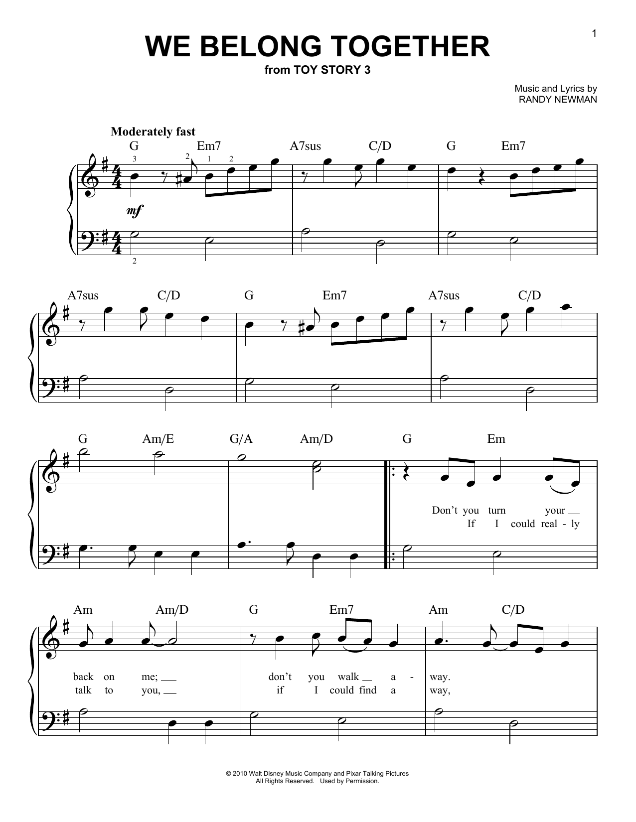 Produktbild zu: We Belong Together (from Toy Story 3)