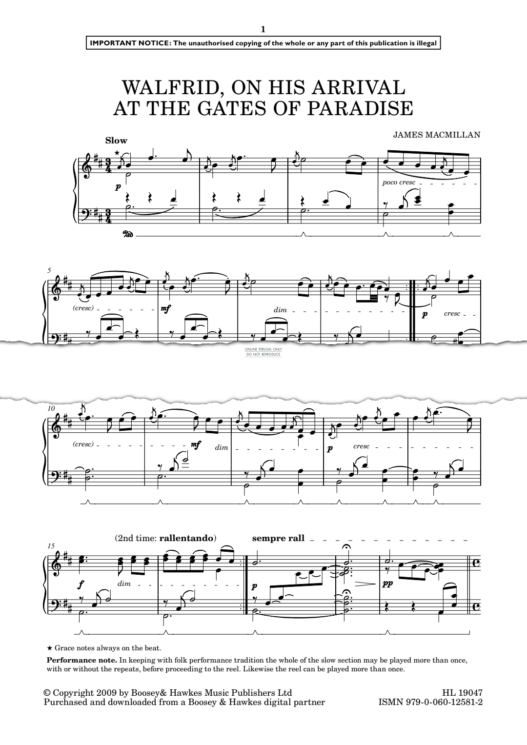 Produktgalerie: Seite 1 von 1 Walfrid On His Arrival At The Gates Of Paradise, James MacMillan, Klavier