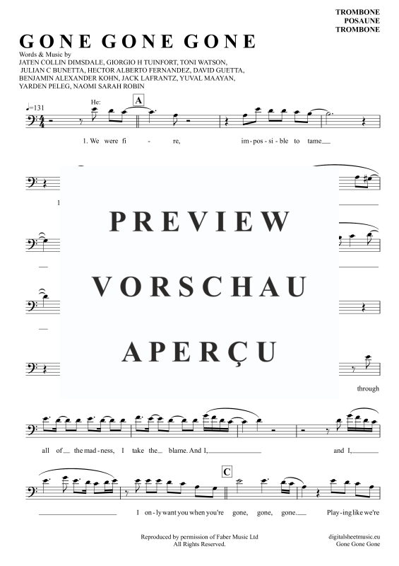 Produktgalerie: Seite 2 von 5 Gone Gone Gone, Guetta, David Swims, Teddy Tones And I, Posaune / Bariton