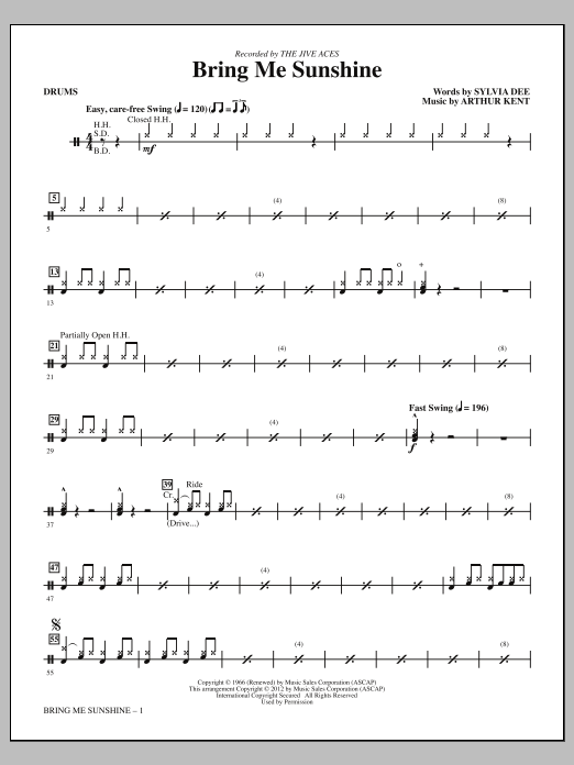 Produktgalerie: Seite 1 von 1 Bring Me Sunshine - Drums, Kirby Shaw, Chor