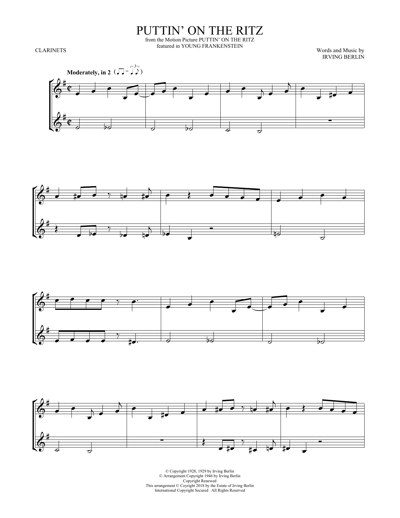 Product gallery: Page 1 of 1 Puttin' On The Ritz, Irving Berlin