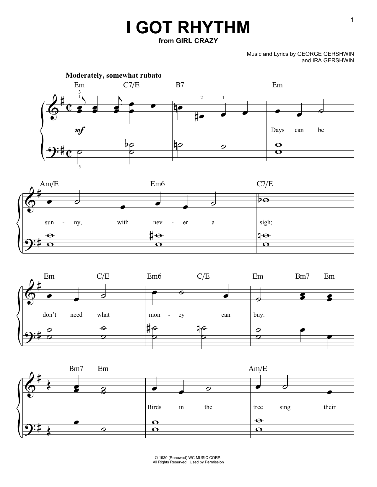 Product gallery: Page 1 of 1 I Got Rhythm, George Gershwin