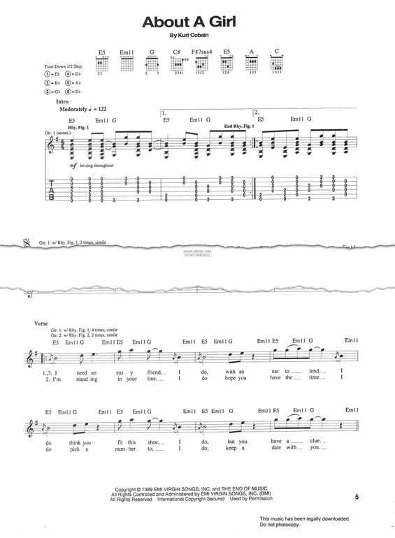 Product gallery: Page 1 of 1 About A Girl, Nirvana