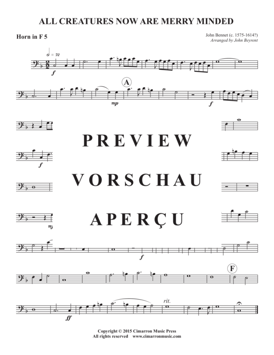 Produktgalerie: Seite 10 von 10 All Creatures Now Are Merry Minded , , (Horn Quintett)