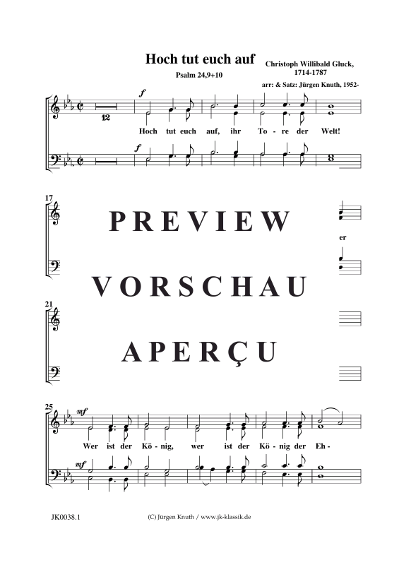 Product gallery: Page 9 of 11 Hoch tut euch auf , , (mixed choir + organ/piano)