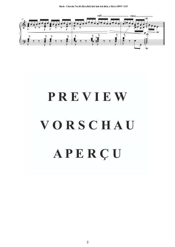 Produktgalerie: Seite 4 von 4 Choral No.30 in C-Dur (Herzlich lieb hab ich dich, o Herr) BWV 1115, , Klavier Solo