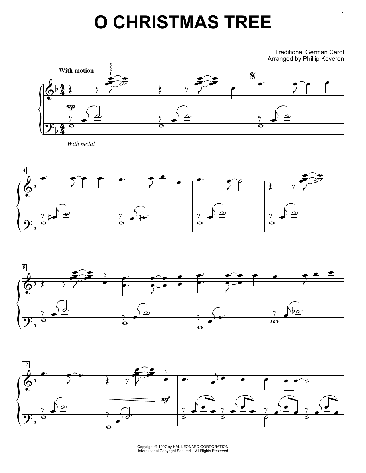 Produktgalerie: Seite 1 von 1 O Christmas Tree (arr. Phillip Keveren), Traditional German Carol, Klavier