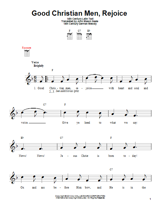 Product gallery: Page 1 of 1 Good Christian Men, Rejoice, 14th Century German Melody