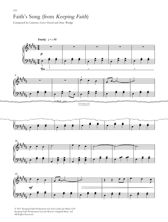 Product gallery: Page 1 of 1 Faith's Song (from 'Keeping Faith'), Laurence Love Greed