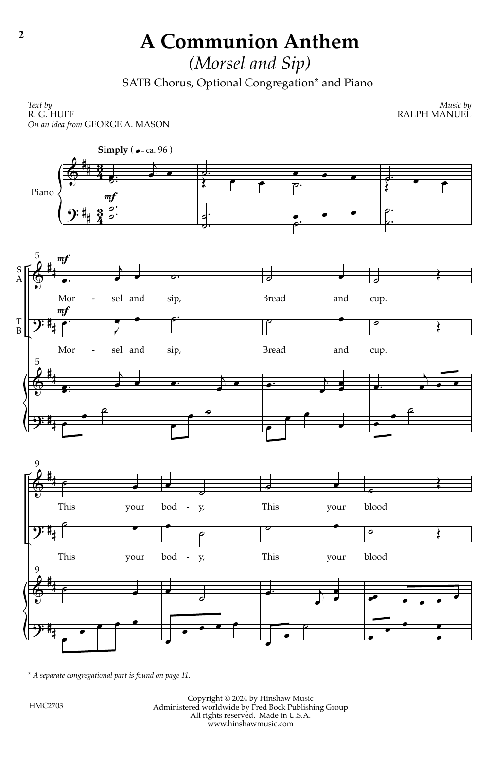 Produktbild zu: A Communion Anthem (Morsel and Sip)