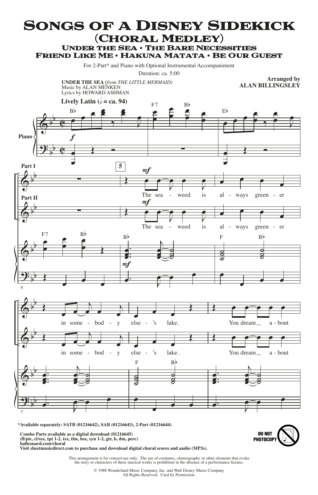 Product picture to: Songs of a Disney Sidekick (Choral Medley)