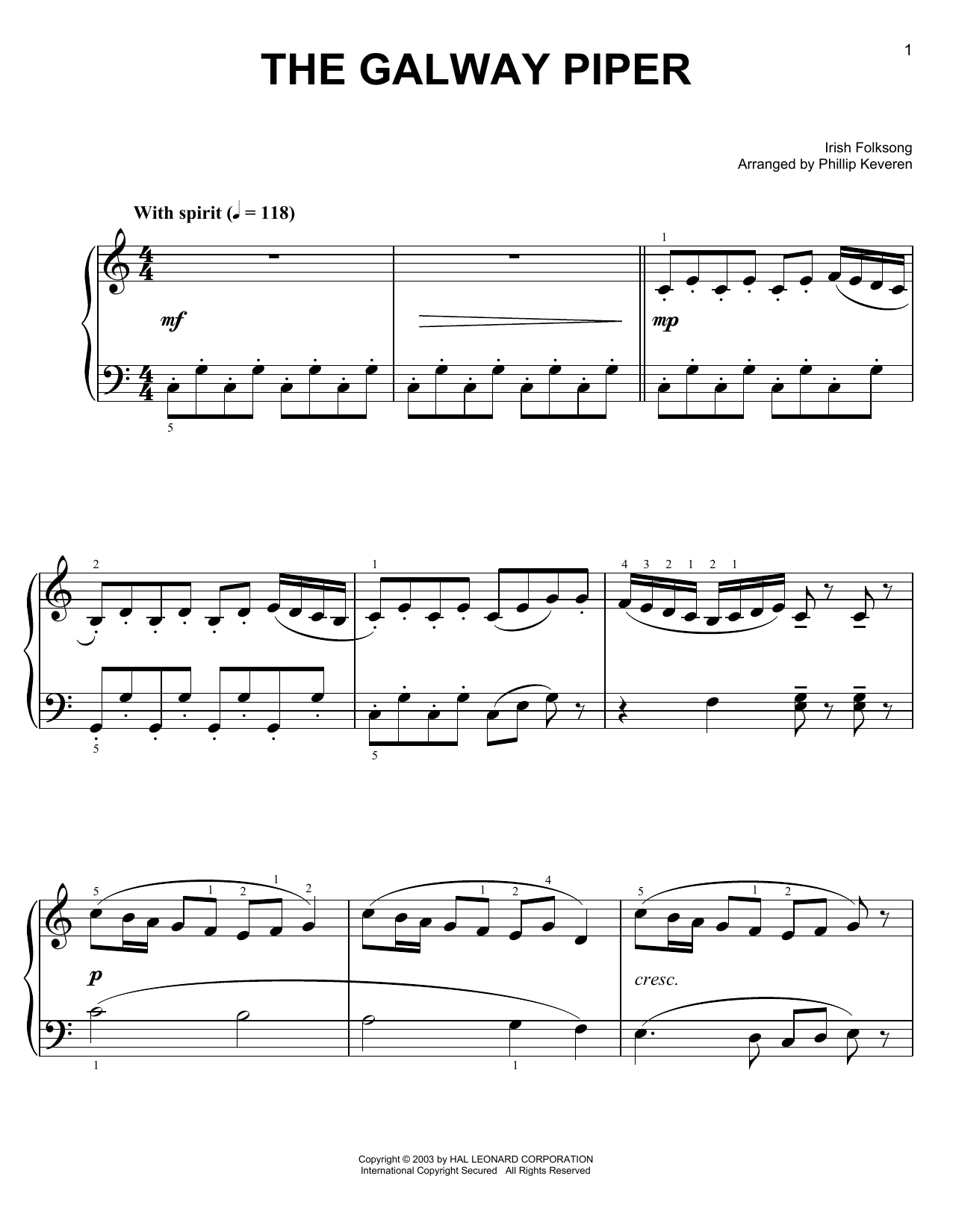 Product picture to: The Galway Piper (arr. Phillip Keveren)