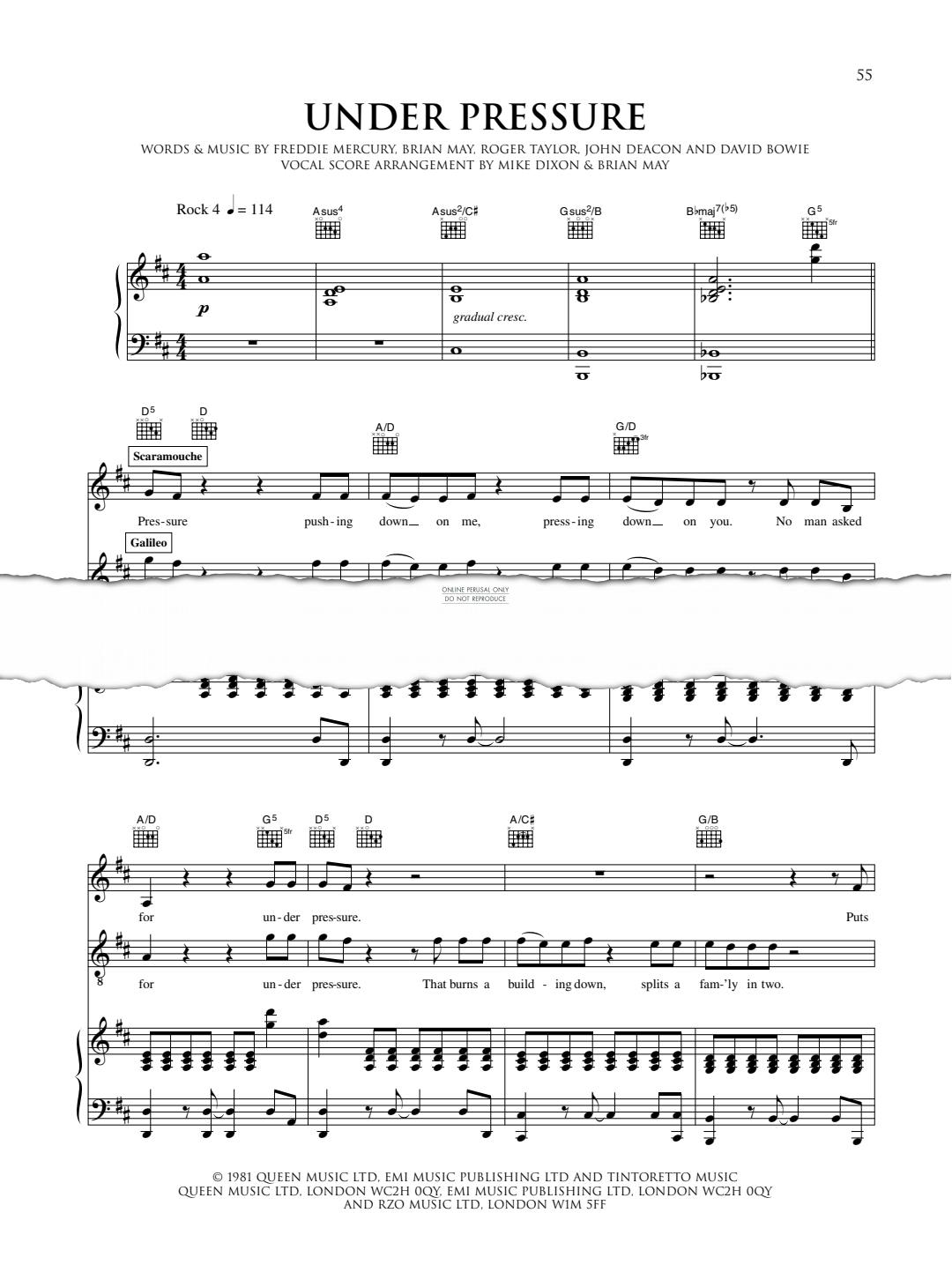Product picture to: Under Pressure (from We Will Rock You)