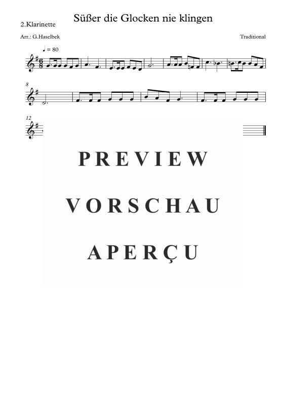 gallery: Süßer die Glocken nie klingen, , Clarinet Quartet
