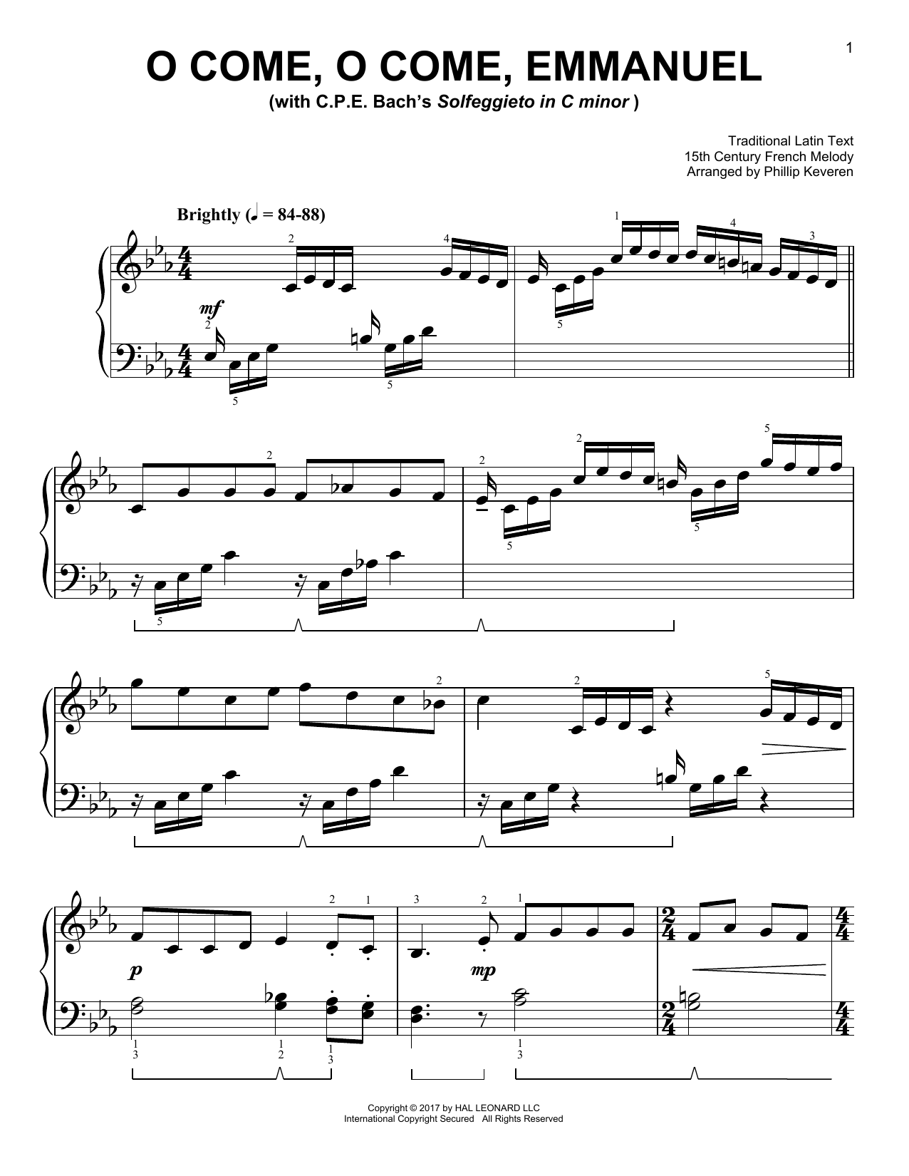 Product gallery: Page 1 of 1 O Come, O Come, Emmanuel [Classical version] (arr. Phillip Keveren), 15th Century French Melody