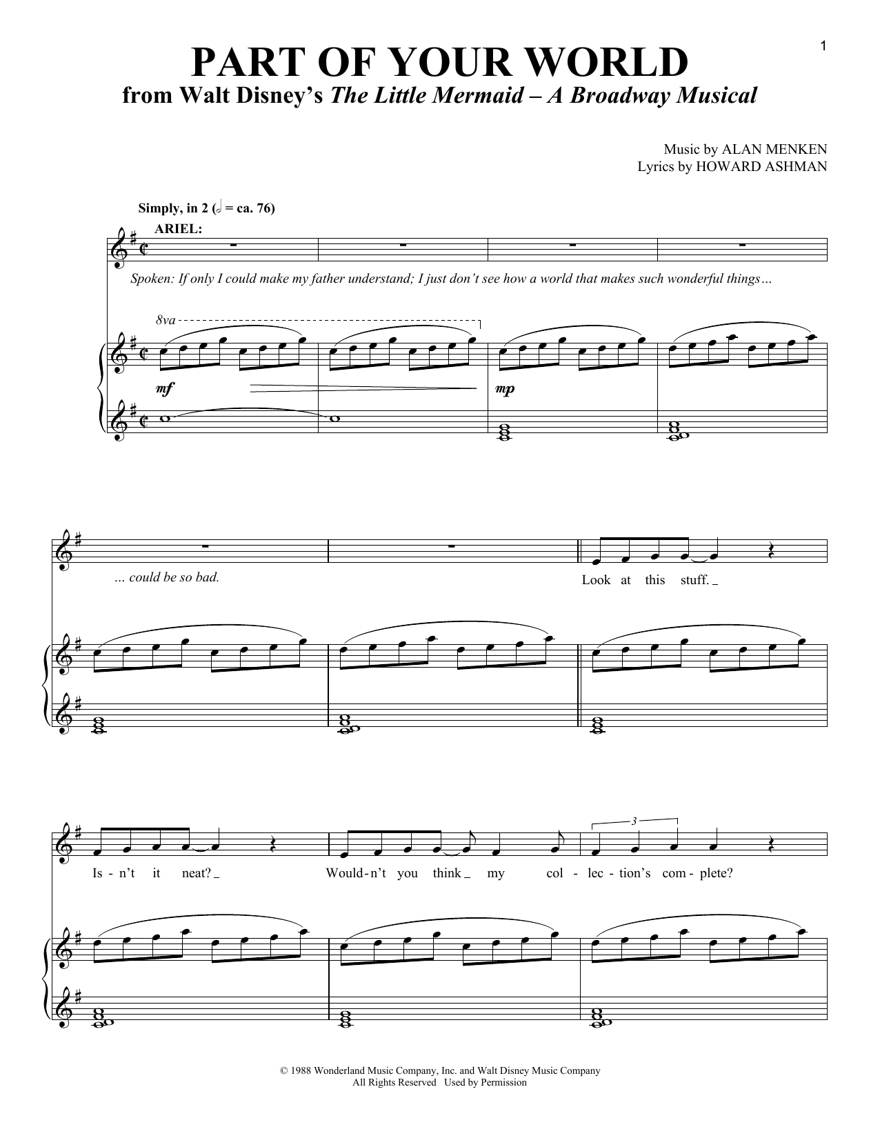 Produktbild zu: Part Of Your World (from The Little Mermaid)
