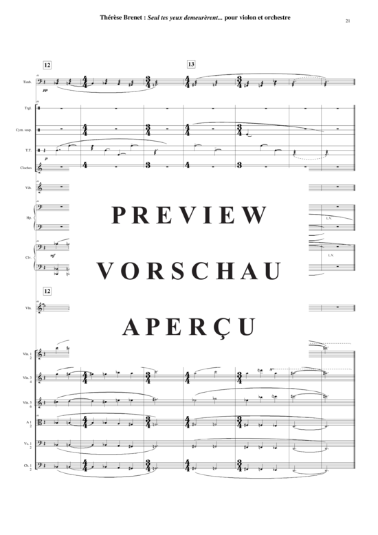 Product gallery: Page 21 of 21 Seul Tes Yeux Demeur&egrave rent , , (violin solo + orchestra) score only