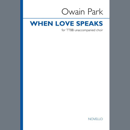 cover: When Love Speaks, Owain Park