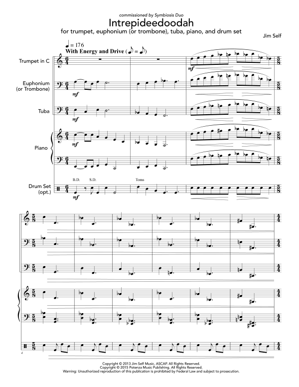 Produktgalerie: Seite 1 von 11 Intrepideedoodah, , (Ensemble Trompete, Euphonium, Tuba, Klavier und Drum Set)