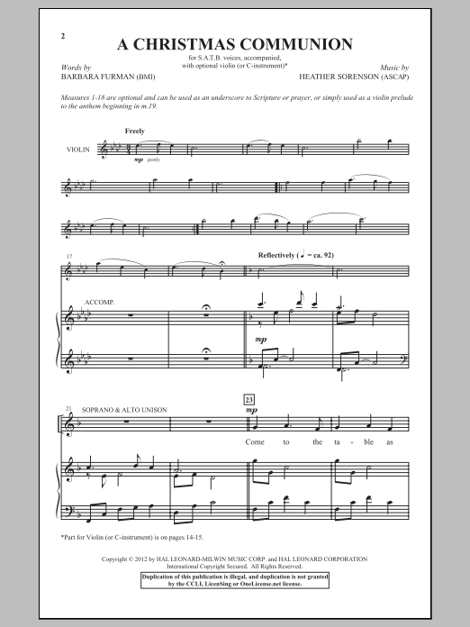 Product gallery: Page 1 of 1 A Christmas Communion, Heather Sorenson